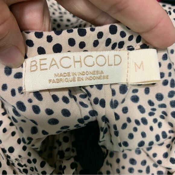 Anthropologie BeachGold polka dot romper size medium blogger favorite Chelsea‎ - Picture 7 of 8